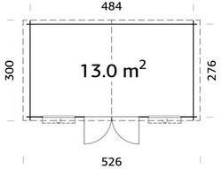 Zahradní domek EKO-LINE Ester A 12,9 m2 504 x 296 cm tl. 28 mm
