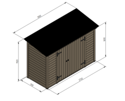 Nářaďový domek (dřevník)  H2 (274 x 115 cm) tl. 19mm (274x115 cm) tl. 19mm