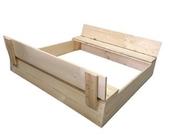 Pískoviště dřevěné s víkem a lavičkami 120 x 120 cm Pískoviště dřevěné s víkem a lavičkami 120 x 120 cm