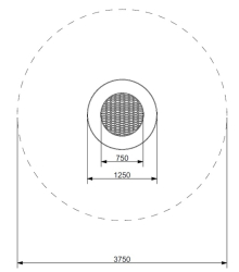 Zemní trampolína RADO - kruhová 1,25 m průměr skákací plochy 0,75m