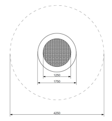 Zemní trampolína RADO - kruhová 1,75 m průměr skákací plochy 1,25m