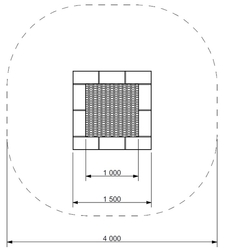 Zemní trampolína PAKO - čtvercová 1,5 m skákací plocha 1x1m