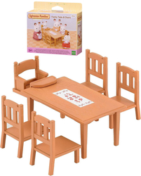 Sylvanian Families jídelní stůl + 5 židliček nábytek doplněk k herním sadám Sylvanian Families jídelní stůl + 5 židliček nábytek doplněk k herním sadám