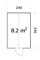 Zahradní domek Skleník Emilia 8,2 m2 240x363 cm