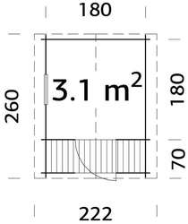 Dětský domek STINA (196cm x 196cm) tl. 19mm