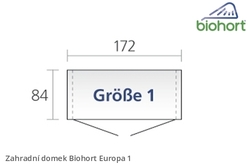 Biohort Zahradní domek EUROPA 1, stříbrná metalíza .