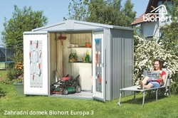 Biohort Zahradní domek EUROPA 3, stříbrná metalíza .
