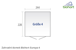 Biohort Zahradní domek EUROPA 4, stříbrná metalíza .
