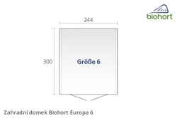 Biohort Zahradní domek EUROPA 6, stříbrná metalíza .