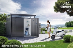 Biohort Zahradní domek HIGHLINE® H2, stříbrná metalíza .