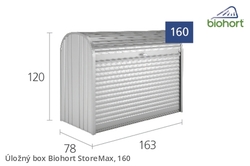 Biohort Úložný box StoreMax® 160, šedý křemen metalíza .
