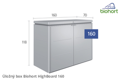 Biohort Úložný box HighBoard 160, stříbrná metalíza .