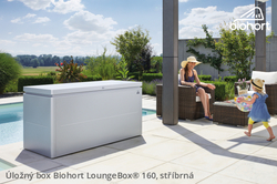 Biohort Úložný box LoungeBox® 160, stříbrná metalíza .