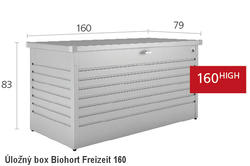 Biohort Úložný box FreizeitBox 160HIGH, šedý křemen metalíza .
