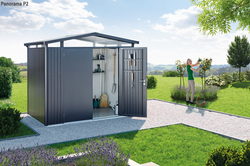 Biohort Zahradní domek PANORAMA P3, stříbrná metalíza .