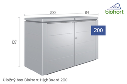 Biohort Úložný box HighBoard 200, šedý křemen metalíza .
