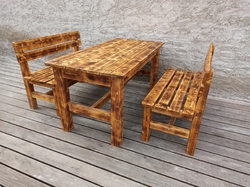 Dřevěný stůl  Zuzana 160 x 79, 5x 79 cm - s opalem s opalem