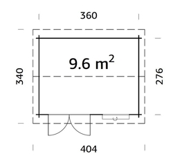 ZAHRADNÍ DOMEK Iris 9,6 m2 (380cm x 296cm) tl. 28mm