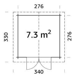 ZAHRADNÍ DOMEK Lotta 7,3m2 (296cm x 296cm) tl. 28mm