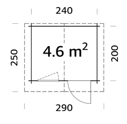 ZAHRADNÍ DOMEK Emma 4,6 m2 (260cm x 220cm) tl. 28mm