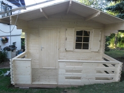ZAHRADNÍ DOMEK Emma 10,4 + 4,2 m2 (350cm x 350cm/480cm) tl. 34mm