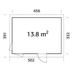 ZAHRADNÍ DOMEK Etta 13,6 m2 (453x330cm) tl. 18+70mm