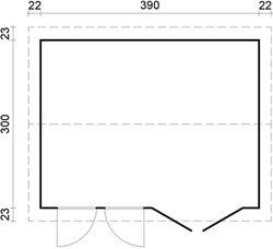 ZAHRADNÍ DOMEK Iris 11,1 m2 410 x 320 cm tl.:44 mm