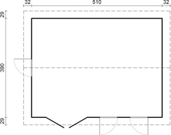 ZAHRADNÍ DOMEK Iris 19,1 m2 530 x 410 cm tl.: 44 mm
