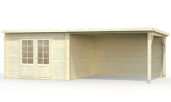 ZAHRADNI DOMEK Ella 8,7 + 10,0 m2 670 x 320 tl.: 28 mm