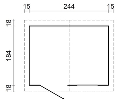 Zahradní domek EKO-LINE Makro-1 4,3 m2 260 x 200 cm tl. 19 mm