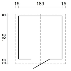 Zahradní domek EKO-LINE Lilly 3,4 m2 tl. 19 mm  205 x 205 cm