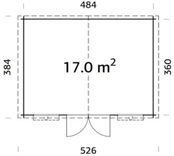 Zahradní domek EKO-LINE Ester B 17 m2 504 x 380 cm tl. 28 mm