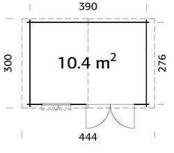 Zahradní domek EKO-LINE Luka A 10,4 m2 410 x 296 cm tl. 28 mm