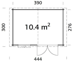Zahradní domek EKO-LINE Luka A 10,4 m2 410 x 296 cm tl. 28 mm