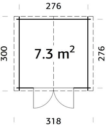 Zahradní domek EKO-LINE Pila B 7,3 m2 296 x 296 cm tl. 28 mm