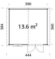 Zahradní domek EKO-LINE Luka B 13,6 m2 410 x 380 cm tl. 28 mm