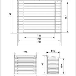 Přístřešek na dřevo H202   216 x 118 cm Přístřešek na dřevo H202   216 x 118 cm