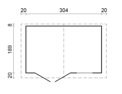 Zahradní domek EKO-LINE Latina 5,6 m2 320 x 205 cm tl. 19 mm