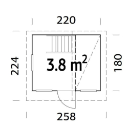 Dětský domek TOM (220cm x 180cm) tl. 16mm