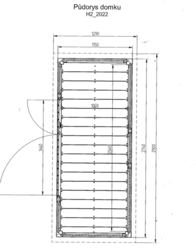 Nářaďový domek (dřevník)  H2 (274 x 115 cm) tl. 19mm (274x115 cm) tl. 19mm