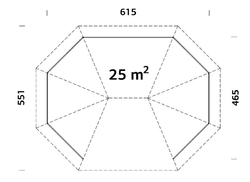 Zahradní altán Betty 25,0 m2 467x617 cm .