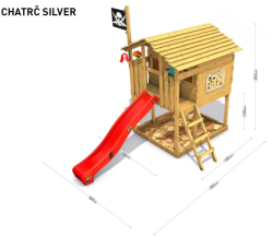 Dětský domeček Monkey´s Home Chatrč pirát Silver .