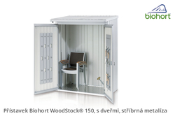 Biohort Zadní stěna WoodStock® 150, stříbrná metalíza .