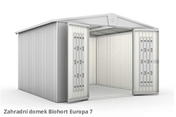 Biohort Zahradní domek EUROPA 7, stříbrná metalíza .