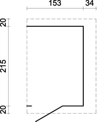 Přístavba ( kůlna 3 stěny) 3,1 m2 (160x235cm) tl. 28mm