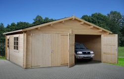 GARÁŽ Roger 28,4 m2 s dřevěnými dveřmi (595x530cm) tl. 44mm