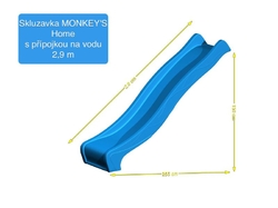SKLUZAVKA Monkey´s Home Eko-Line s přípojkou na vodu žlutá 2,90 m .