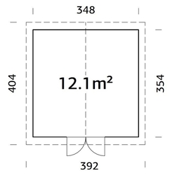 Zahradní domek na nářadí Lucas 12,1 m2 tl.48mm 348x354 cm