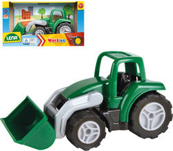 LENA Workies auto traktor baby 14cm pracovní stroj se lžící zelený plast LENA Workies auto traktor baby 14cm pracovní stroj se lžící zelený plast