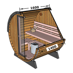 Mini Sauna 160 cm Thermowood bez kamen .